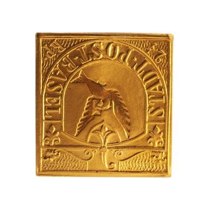 SUISSE - BÂLE - Plaquette en or « Die Goldene Brie