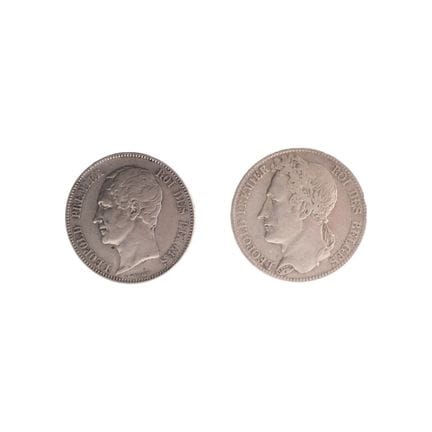 BELGIQUE - LÉOPOLD Ier - Lot de deux 5 francs, 184