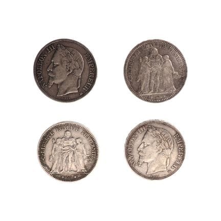 FRANCE - LOT DE QUATRE MONNAIES DE 5 FRANCS EN ARG