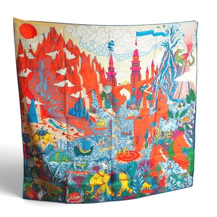 HERMÈS 
Carré Hermes en soie 90 x 90 cm "Cosmograp