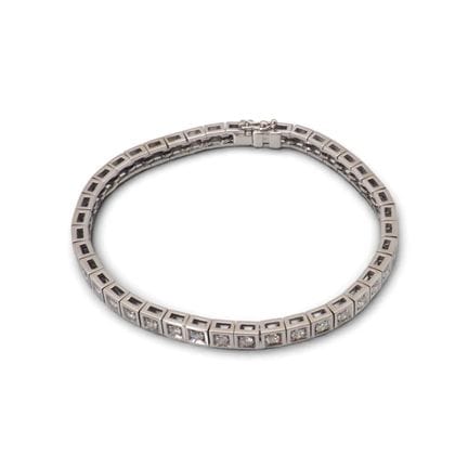 Bracelet tennis rivière en or blanc 18 K, 750/1000