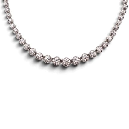Collier rivière de diamants en or blanc 18 K, 750/