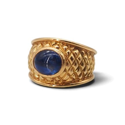 Bague jonc en or jaune 18K, 750/1000, guillochée s