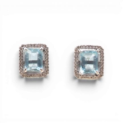 Paire de boucles d'oreilles en or blanc 18 K, 750/