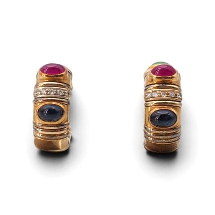Boucles d'oreilles en or jaune 18 K, 750/1000, de 