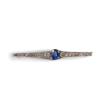 Broche barrette des années 1920 en or jaune 18 K, 