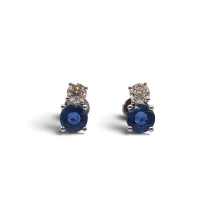 Boucles d'oreilles en or blanc 14 K, 585/1000, orn