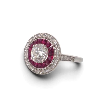 Bague en or blanc 18K, 750/1000, sertie d' un diam