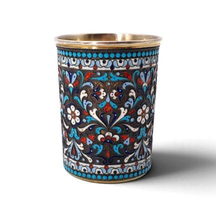 Gobelet à alcool en argent 875/1000 orné d'émail c