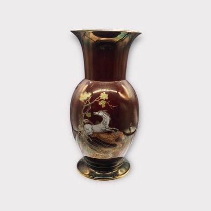 Vase décoratif signé Crown Devon, de forme ovoïde 