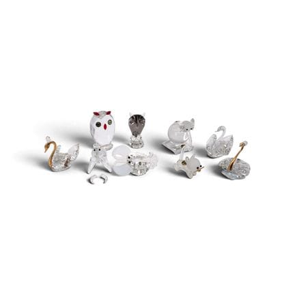 Ensemble comprenant 8 animaux en verre et cristal 
