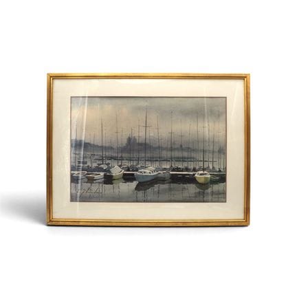 ELLIS ZBINDEN (1921-2019)
Vue Genevoise portuaire 