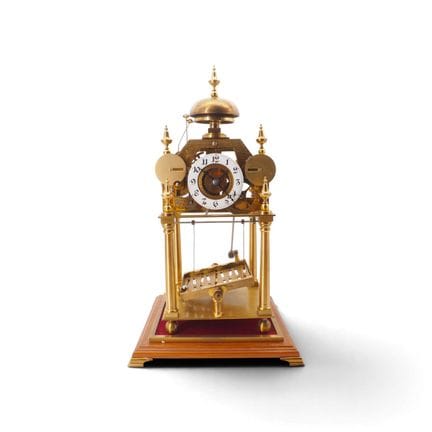 Pendule en laiton composition Eric Jaques, Cadran 