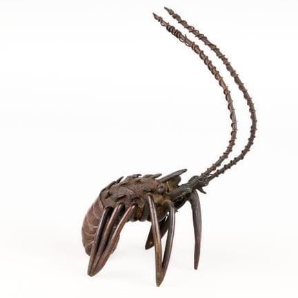 Maquette de langouste épineuse en bronze japonais,
