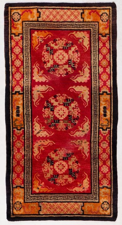 Tapis tibétain en laine noué à la main, XXe siècle