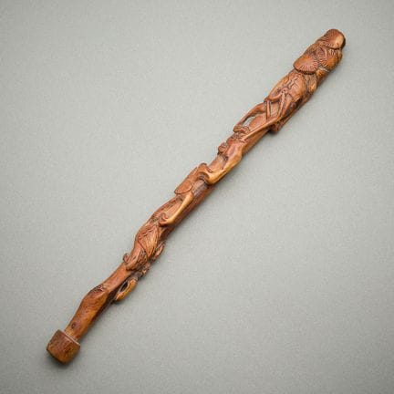Tampon japonais en bois sculpté en forme d'arbres 