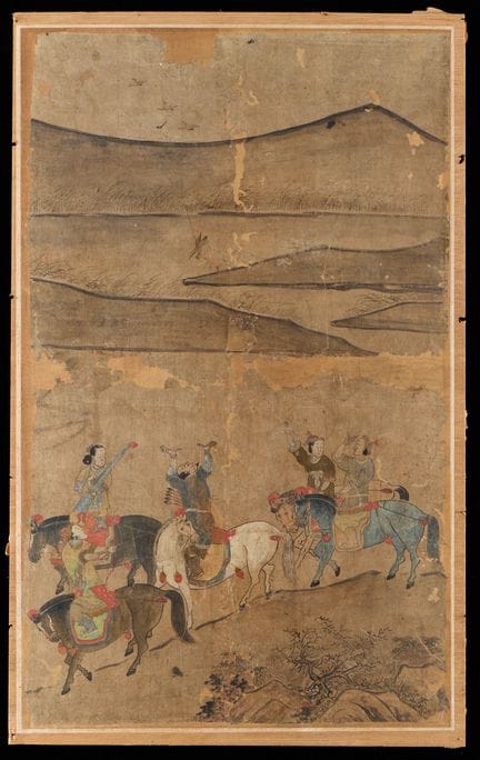 Peinture chinoise de la dynastie Qing, à l'encre e