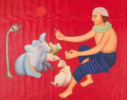 Manjit Bawa (Indien, 1941–2008) zugeschrieben. Ölg