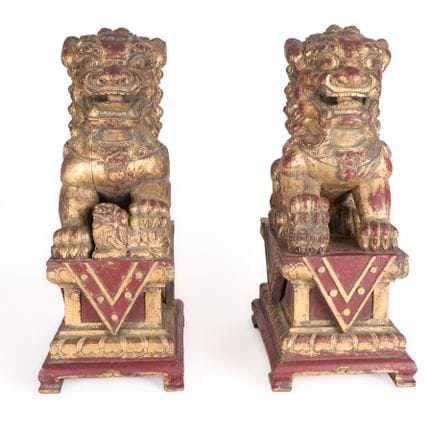Paire de figurines chinoises vintage représentant 
