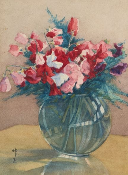 Chizuko Yoshida (Japanerin, 1924–2017). Aquarell a