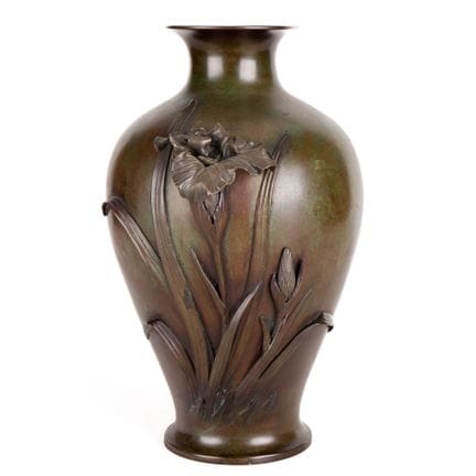 Vase japonais en bronze de style Art nouveau, péri