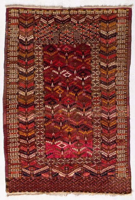 Flachgewebter Wollteppich der Yomut- oder Turkmene
