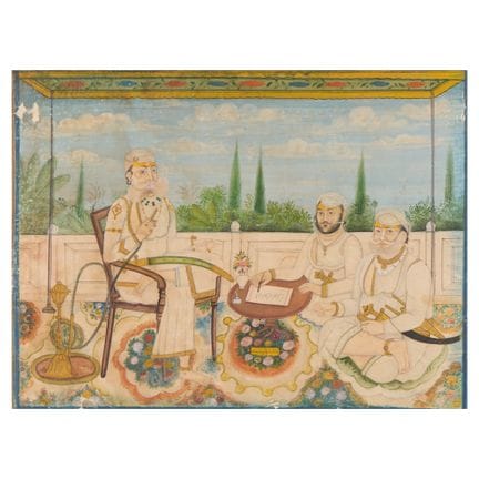 Gemälde der indischen Mogul-Schule, Gouache-Aquare