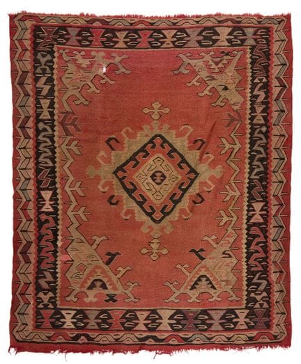 Anatolischer türkischer Stammes-Kelim mit Flachweb