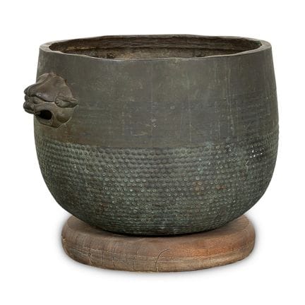 Brasero hibachi japonais en bronze ou jardinière, 