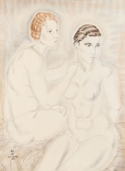 Im Stil von Leonard Tsuguharu Foujita (japanisch/f