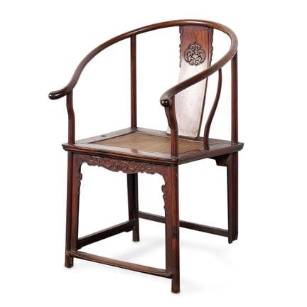 Fauteuil d'ancêtre chinois « quanyi » à dossier en