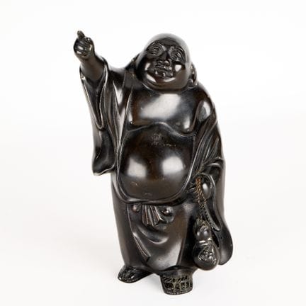 Sculpture japonaise « okimono » en bronze patiné r