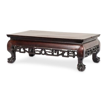 Repose-pieds ou pouf chinois en bois dur, de forme