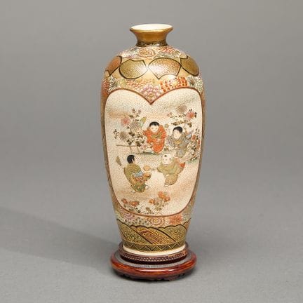 Vase japonais en céramique de Satsuma, de forme ov