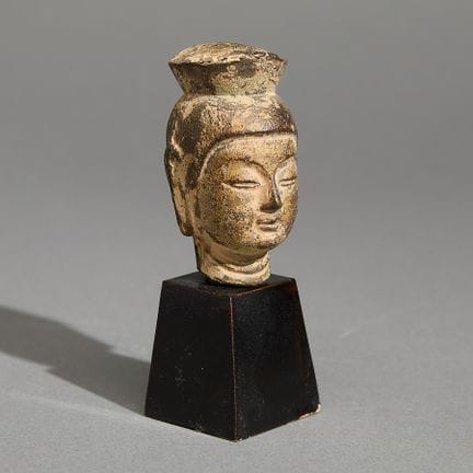 Buste antique chinois en bronze représentant la tê