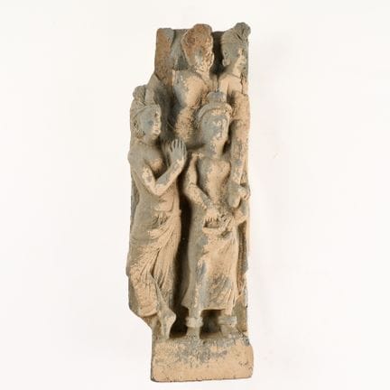 Relief antique du Gandhara, sculpté dans du schist