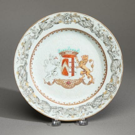 Assiette héraldique chinoise destinée à l'exportat