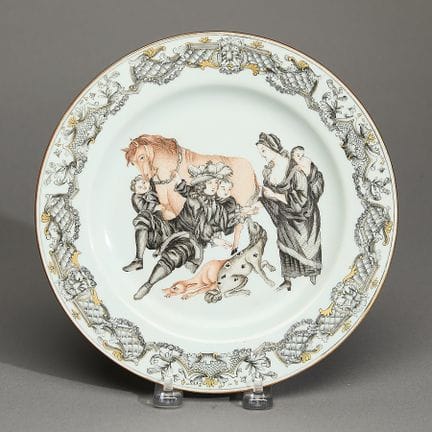 Assiette à soupe en porcelaine chinoise destinée à
