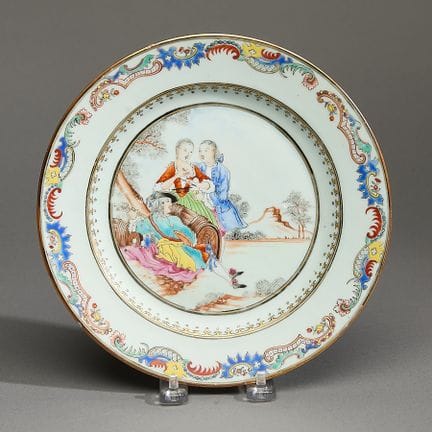 Assiette de porcelaine chinoise d’exportation de l