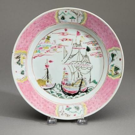 Assiette de transport chinoise de style « famille 