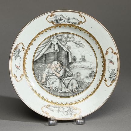 Assiette en porcelaine chinoise destinée à l'expor