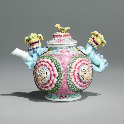 Théière et couvercle chinois en porcelaine d’expor