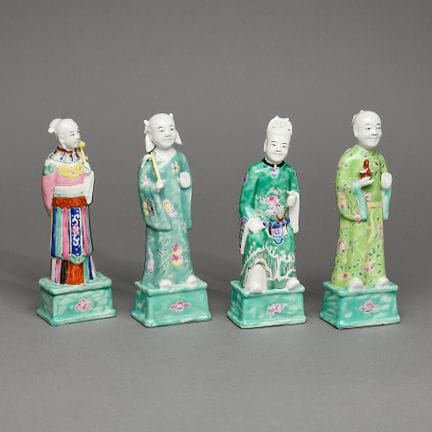 Gruppe von vier chinesischen Unsterblichenfiguren 