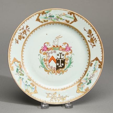 Assiette chinoise en porcelaine « famille rose » à