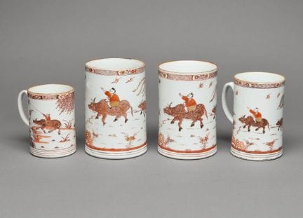 Dreiteiliges Set aus chinesischen Exportporzellanb