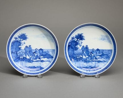 Rare paire de plats en porcelaine chinois destinés