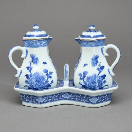 Chinesisches blau-weißes Wappenporzellan-Gewürzset