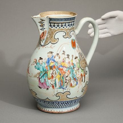 Très grande cruche ou pichet chinois de porcelaine