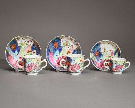 Set aus drei chinesischen Export-Porzellantassen m