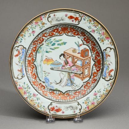 Assiette chinoise de style « famille rose » et « g